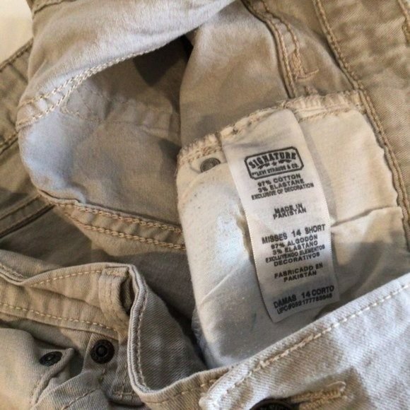 Levis Signatures Tan Jeans Low Rise Bootcut Misses 14 Short Pants - Picture 3 of 7